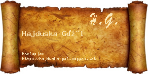 Hajduska Gál névjegykártya